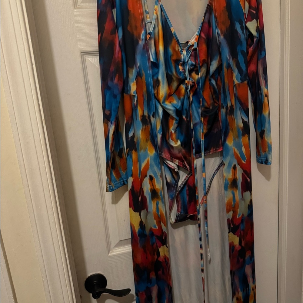 SHEIN Multicolor Abstract One Piece Swimsuit
